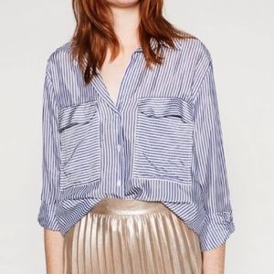 Zara Striped Button-Down Shirt